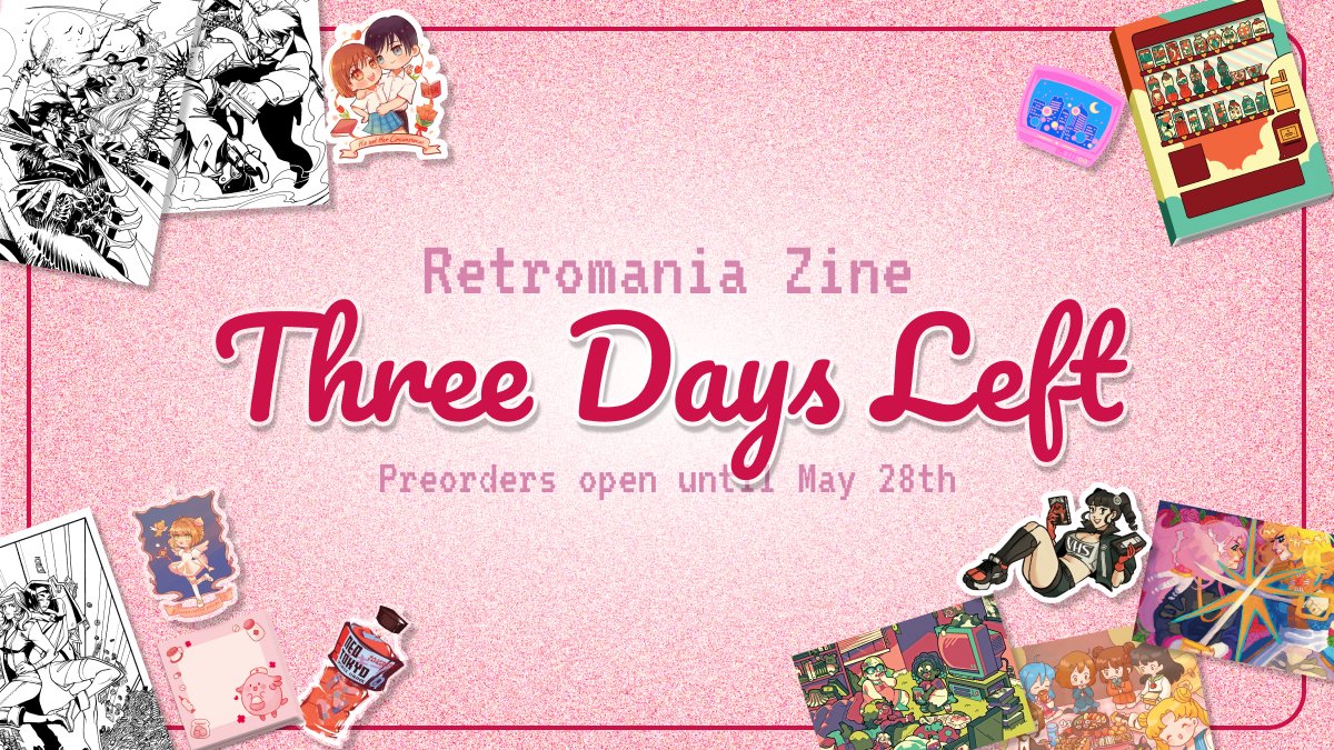 🎉HAPPY FRIDAY RETROMANIA FAM🎉

There are only ⌛️THREE DAYS⌛️ left in our preorder period! 😱 Come grab some spectacular retro anime merch before it's gone!!  LINK BELOW ⤵️

🛒 retromaniazine.bigcartel.com