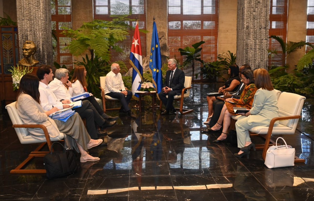 Dialogamos sobre los positivos resultados del III Consejo Conjunto #CubaUE y los significativos daños que causan el bloqueo de EEUU y la inclusión de #Cuba en la espuria lista de países que supuestamente patrocinan el terrorismo a los vínculos entre Cuba y la Unión Europea.