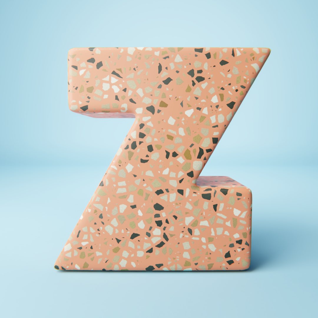 peterlundblad's tweet photo. the last letter! Made with a terrazzo style finish https://t.co/d89M1wFfhy