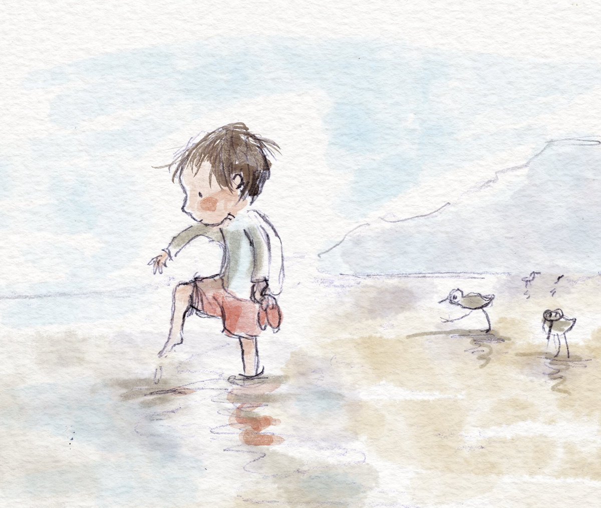 A quick dip after school. #kidlitart #childrensbooks #illustration