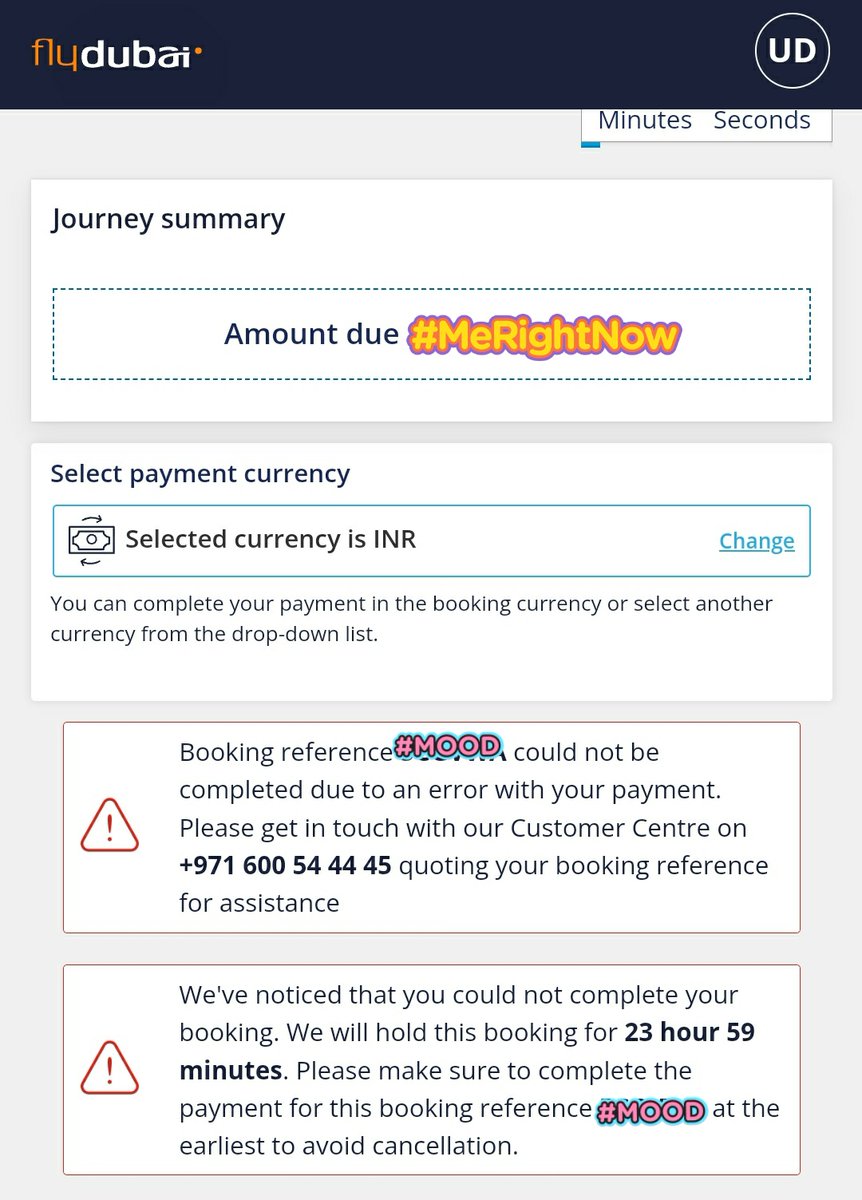 Dear @flydubai @askflydubai we meet again! 

Tried to make payment with my #miles , you used my them but my payment did not go through. Now I do not have my #miles you took them away! And didn't even confirm my payment.

What next ?