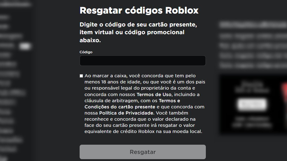 codigo de cartao presente roblox