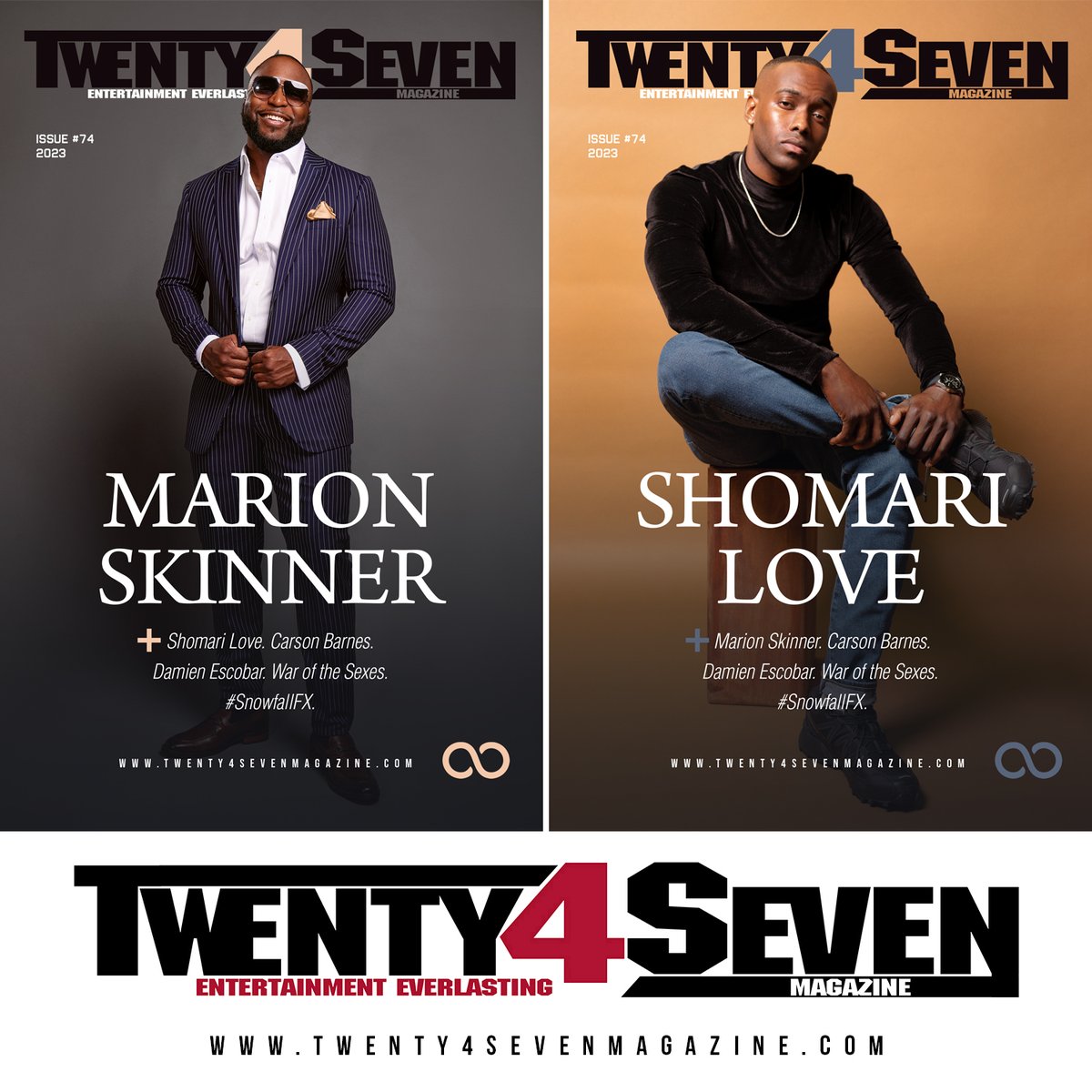 Twenty4Seven Magazine: Issue #74 features #thekingofeducation and <a href="/Shomarilove/">Shomari Harris</a> as our cover stories. Check them out. Link in bio.

Marion Skinner credits:<a href="/Rarifilmz/">Hassan Richardson</a> 
Shomari Love credits: #sen.floyd
#twenty4sevenmagazine #marionskinner #shomarilove #media #magazine #publication