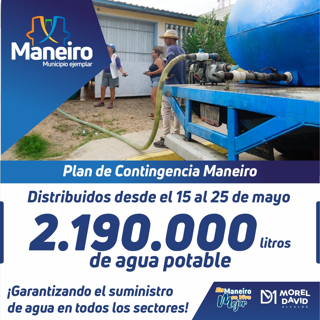 MorelDavidR's tweet photo. Plan de Contingencia ante la escasez de agua en Maneiro 💧 

Desde el 15 de mayo hasta el 25 de mayo hemos distribuido 2⃣ millones 1⃣ 9⃣ 0⃣ mil litros de agua potable a través de 296 viajes con camiones cisternas. 

71 sectores del municipio han sido atendidos 👈 https://t.co/HD6c3CF4CV