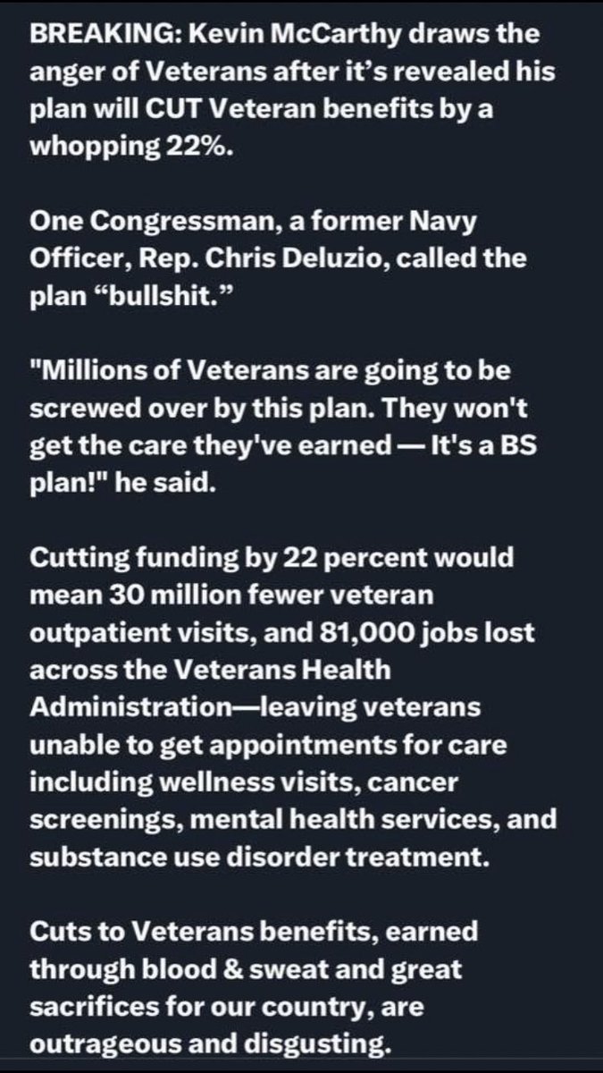 Tom Tiffany want to be a Wisconsin senator but his platform of hurting American military members and veterans will not get him many votes

 #wiright #wiunion #wipolitics #wibudget #wisgop @TomTiffanyWI @RepTiffany @derrickvanorden @RepVanOrden