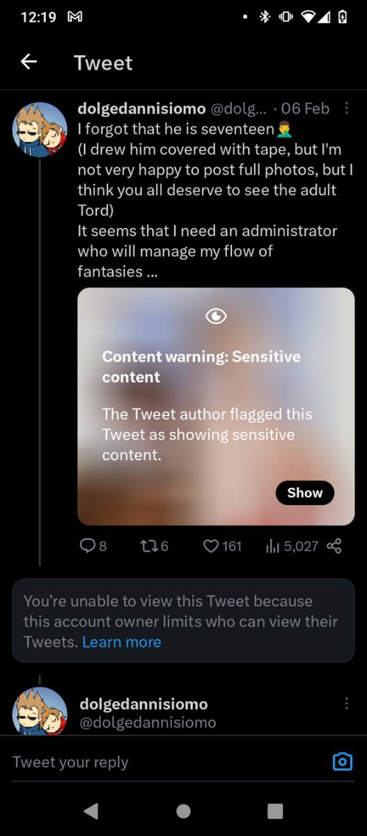 MafiaWally's tweet photo. bro you are 20 years old and have drawn your 17 year old Tord in multiple sexual positions and scenarios. You don't have to have a 'diagnosis' to be a pedophile. You're 20 years old and you have drawn sexually explicit content of a teenager that you created https://t.co/aayEo1cnl5