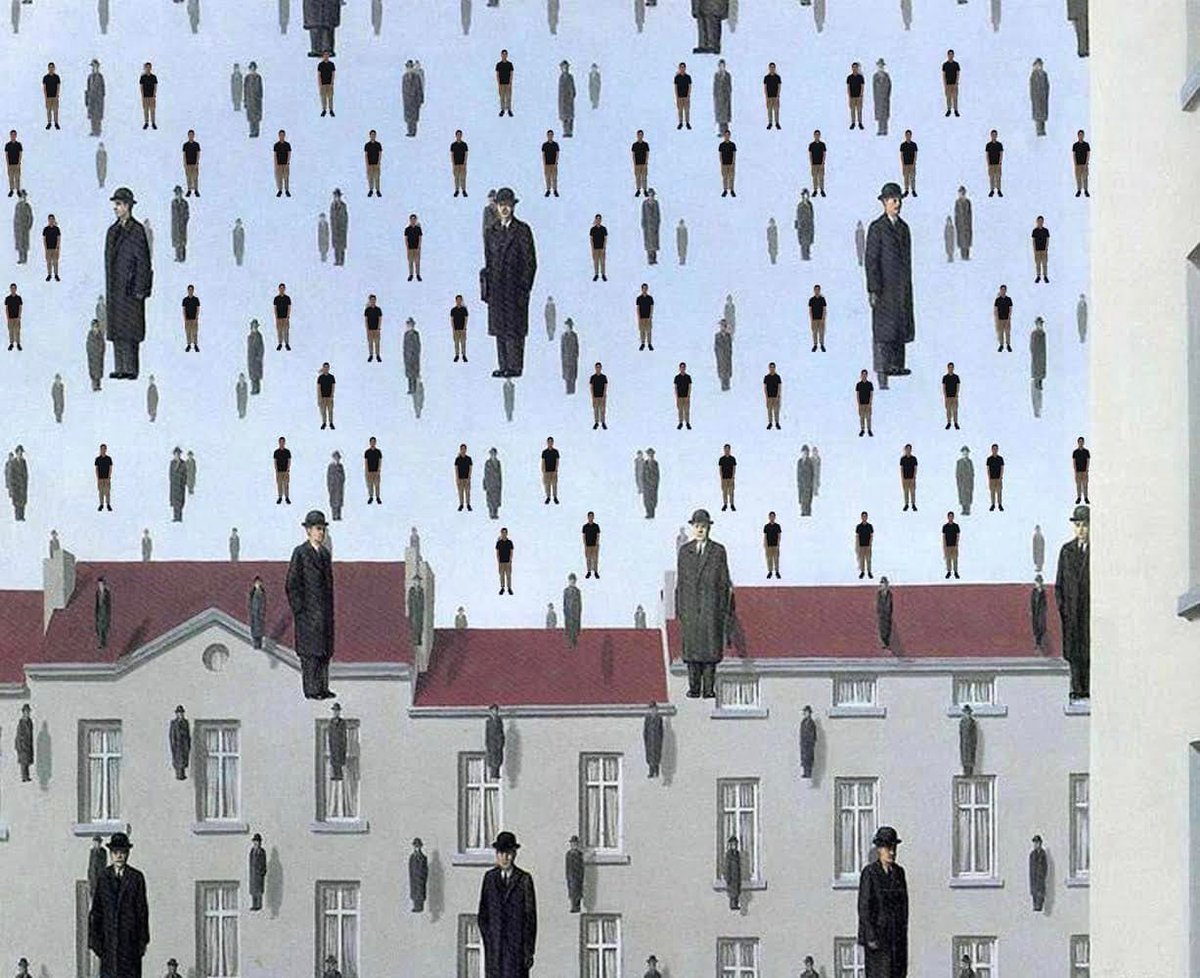 Cool learning from <a href="/HPSSchool/">Hob Point Sec School</a> Surreal Foundation spin, students working with Photoshop techniques and exploring surrealism. Their task was to edit themselves into a Magritte painting to change the meaning of the artwork. Amazing mahi Phoebe and class!!