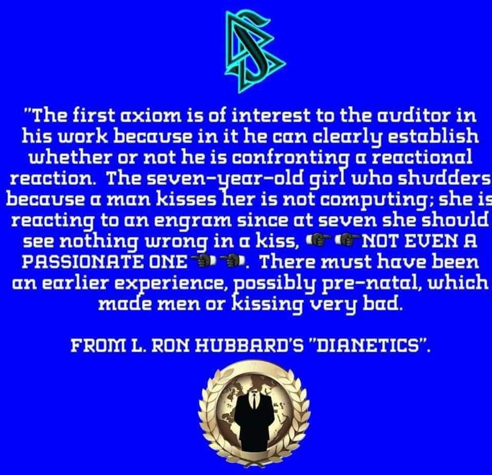 'At seven she should see nothing wrong in a kiss, NOT EVEN A PASSIONATE ONE'.....
#Scientology 
#EndDisconnection
#TaxTheCult
#ExposeAll
#ShutDownScientology

#Anonymous #OpScientology #OpChanology #OpPedo