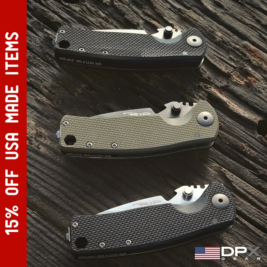 🇺🇸 Save 15% on USA Made Knives This Weekend 🇺🇸 - mailchi.mp/dpxgear.com/me…
•
•
•
#dpxgear #whensurvivalisyourlife #americanmade #memorialdaysale #usamade #americanedc #longweekend #america #dpxhestfurban #dpxheathiker #g10 #cpm154 #knifesale