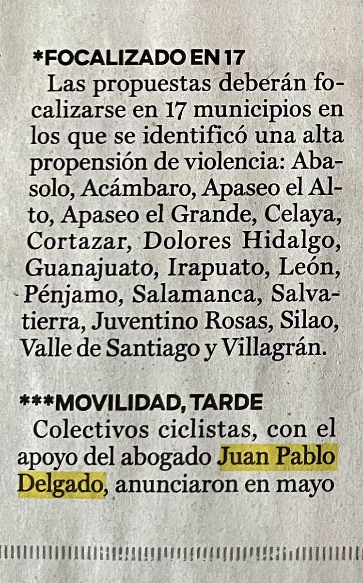 urbe_leon's tweet photo. Hoy salió nuestro caso en #asteriscos en @periodicoam.

Se ganó 💪 comienza el proceso de armonización de la #LeyMovilidadSegura.

El 15 de mayo presentamos un amparo en contra del @CongresoGto. 10 días después sale esta iniciativa.

@PlanetaBPodcast @JPablo_Delgado @CoalicionMS https://t.co/qaKQeIP7tQ