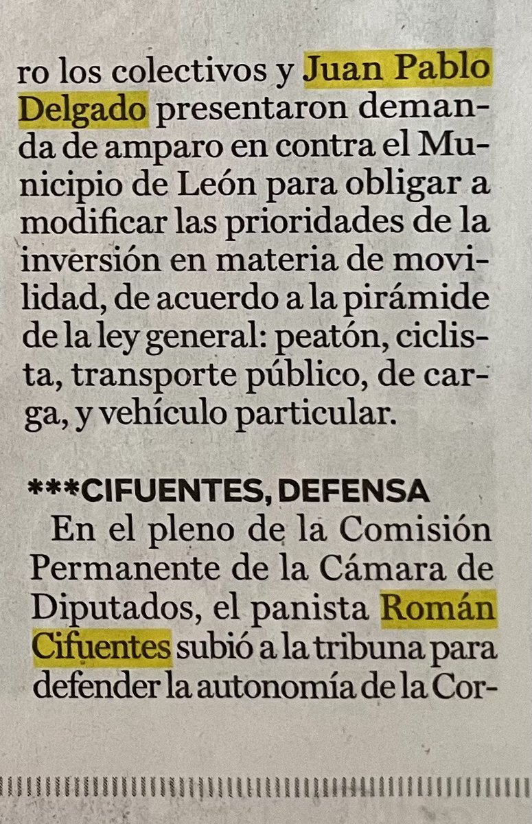 urbe_leon's tweet photo. Hoy salió nuestro caso en #asteriscos en @periodicoam.

Se ganó 💪 comienza el proceso de armonización de la #LeyMovilidadSegura.

El 15 de mayo presentamos un amparo en contra del @CongresoGto. 10 días después sale esta iniciativa.

@PlanetaBPodcast @JPablo_Delgado @CoalicionMS https://t.co/qaKQeIP7tQ