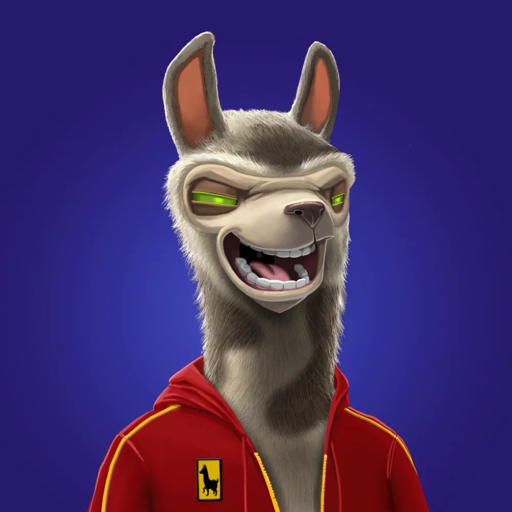 40bluntz's tweet photo. After a long day i just opened one of my wallets and found this bad boy @theluckyllamas 🦙🔥 
Where is my LlaFamigilia at?!? #NFTCommunity #NFTProjects https://t.co/YNsBUxJx0x