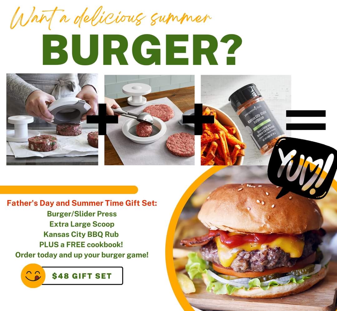 Father’s Day is just around the corner! Order your Gift Set today and receive a free cookbook with even more good summer recipes! Share in the comments how many sets you'd like! Order 2 sets and get a BONUS free product! Order 3 sets and get FREE shipping &amp; 2 free bonus products!