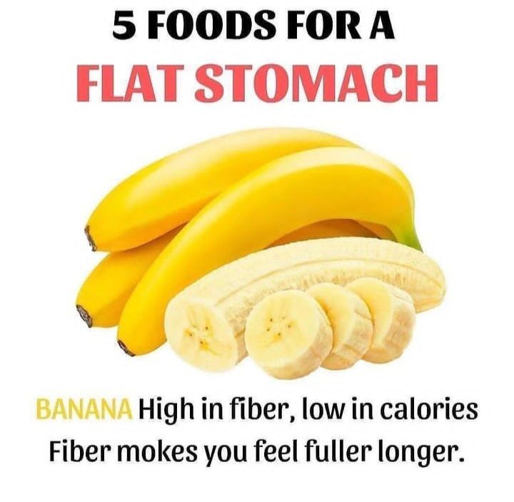 Five foods for a flat stomach... 1. Banana Thread from Cardio Arena
