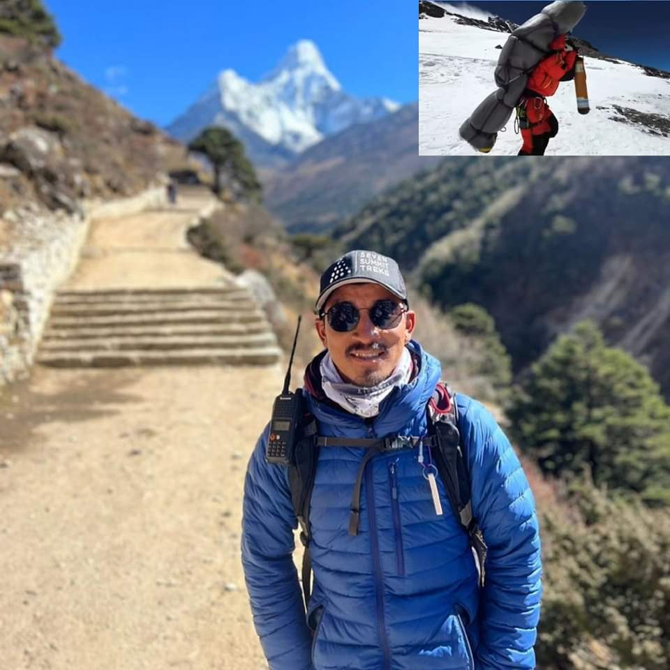 RONBupdates's tweet photo. Humanity during Mt. Everest climbing: गेल्जे शेर्पाले सगरमाथा चड्ने क्रममा ८,००० मिटरभन्दा माथि पुग्दै गर्दा एक जना घाइते आरोहीलाई देखेपछी सगरमाथा चुचुरोमा पुग्न छोडेर उनको टिमका साथी नीमा टाशी शेर्पासँग मिलेर घाइतेलाइ बोकेर बेस क्��ाम्पमा झार्दै जीवन बचाउने निर्णय गरेपछि उनलाई सबैले तारिफ गरेका छन् । ❤️