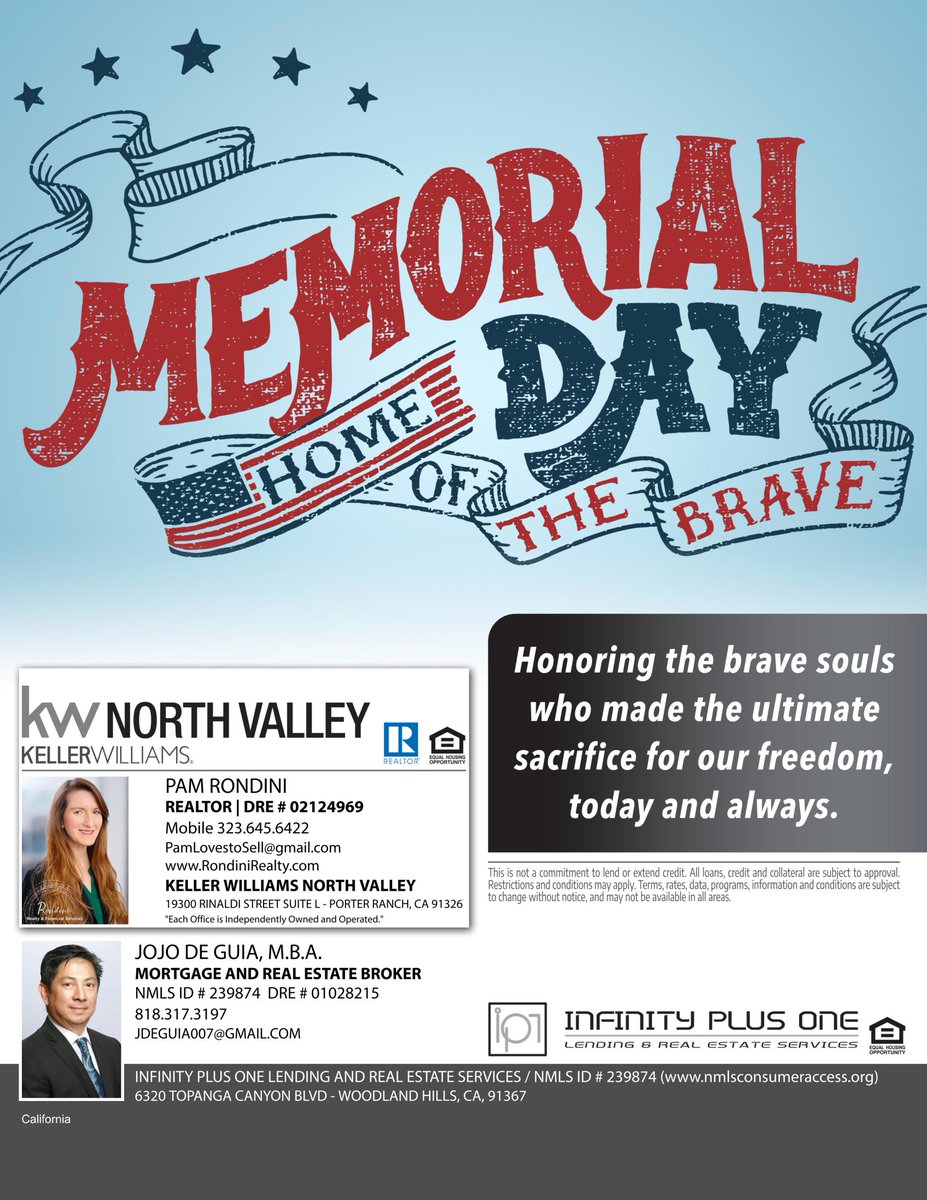 Honoring those who served and sacrificed for our freedom. 🌹💙

#memorialday #sanfernandovalleyguru #granadahillsguru #Granadahills #granadahillsrealty #granadahillsrealestate  #losangelesrealestate #dreamhome #sanfernandovalleyrealestate DRE#02124969 RondiniRealty.com