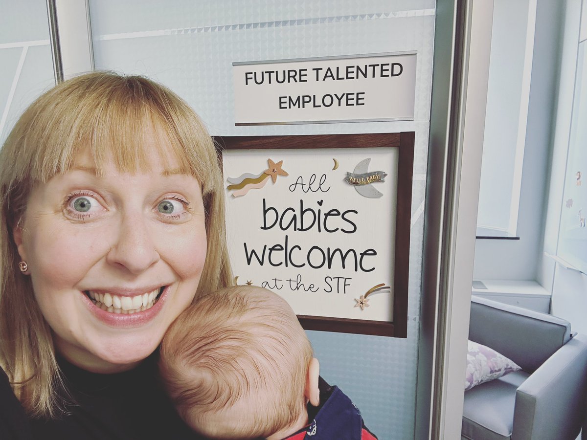 MsKorver's tweet photo. Motherhood should never be a barrier to participation.  Incredibly grateful that I’m able to be a mother and sit on the @saskteachersfed Executive. Members, please know that there is a baby room available for you to use when you are doing federation work. #allbabieswelcome https://t.co/KLaYCwPpXT