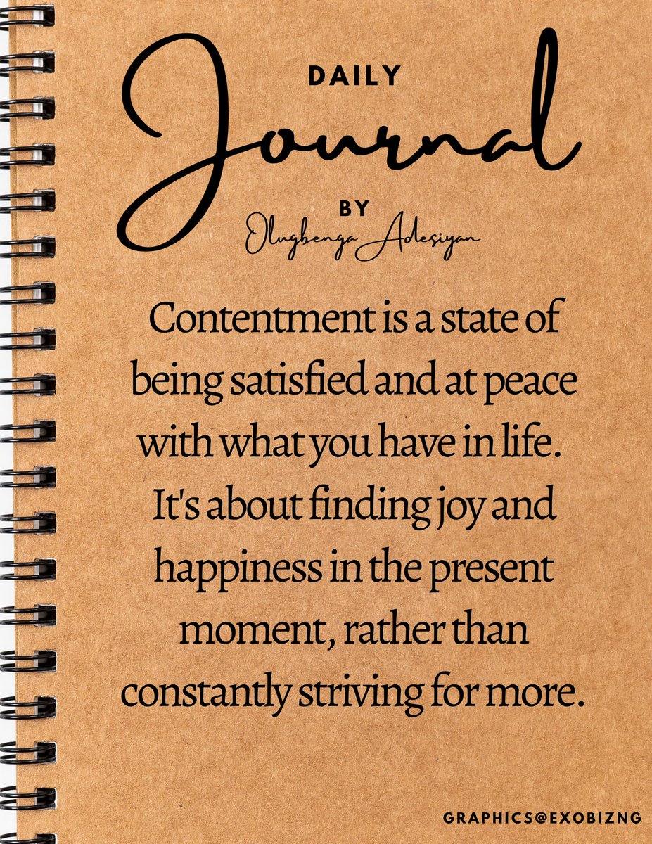 Be Contented!!!

#DailyJournals # DailyMotivations