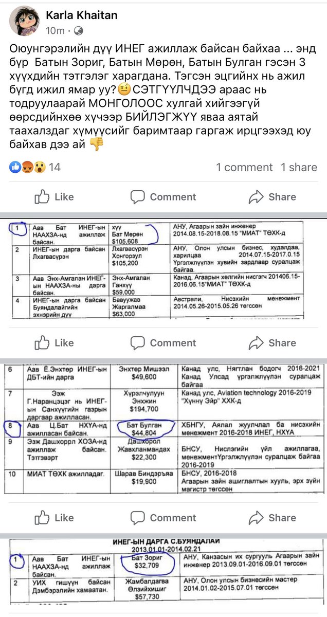 Нөгөө ариухан цэвэрхэн Бат инженерийг хараа! 3 хүүхдээ улсын мөнгөөр гадаадад сургачихсан. Ямар их мөнгө вэ? Дээр нь бас өөрөө сурсан гэж бгаа... ккк буцааж төлөх болов уу?