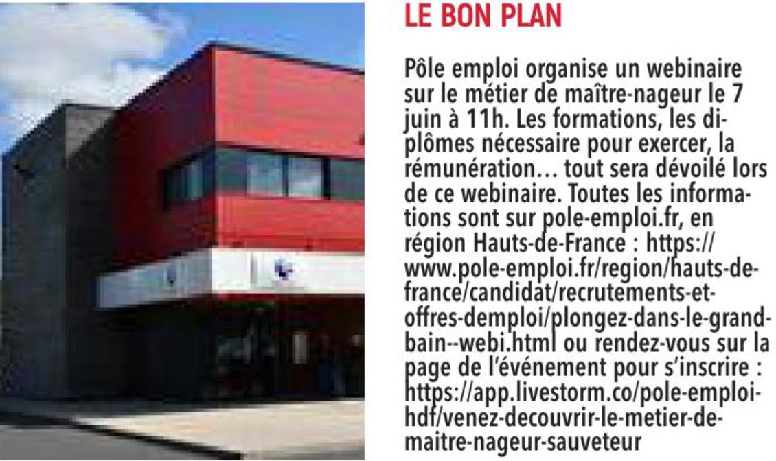 ⁦@poleemploi_HDF⁩ #Calais organisons une session de recrutements sur le métier de Maître Nageur 🏊🏼‍♂️ 
Intéressés ? 🤔
👉Rapprochez vous de votre ⁦@pole_emploi⁩ #Mollien ou #Exupéry
