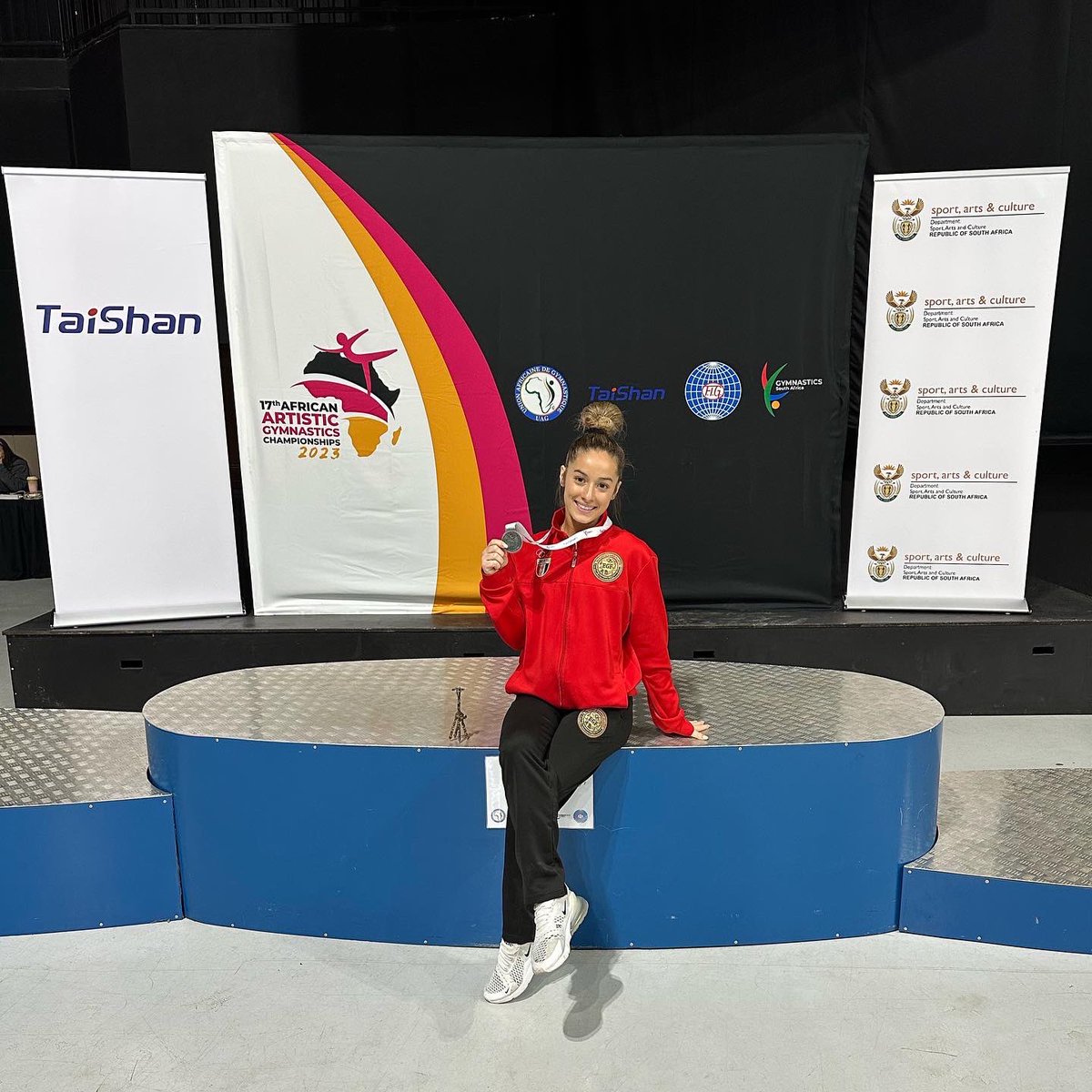 SandraElsadek's tweet photo. Okay gymternet you beat me to it, but I’d like to officially announce that I’m a member of the Egyptian National Team and competed today at my first elite &amp; international competition at the African Championships! So grateful for this amazing opportunity!❤️🇪🇬 https://t.co/fPsKQIB61R
