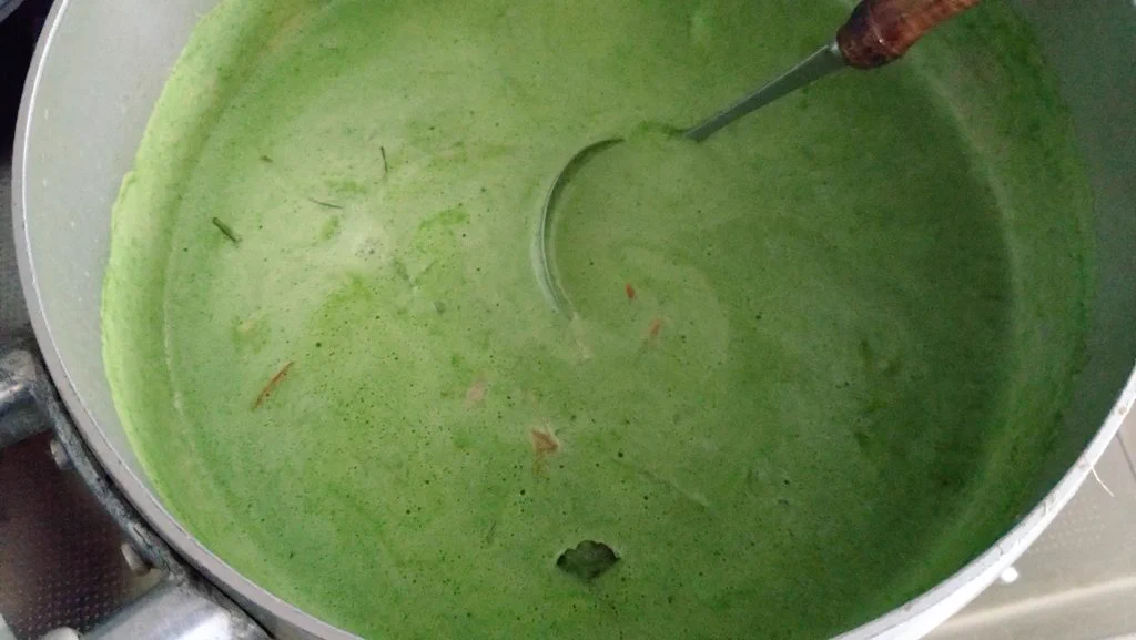 @manimanibleble 思いの外グリーンになり過ぎて食欲失せるグリーンカレーです。お納めください 