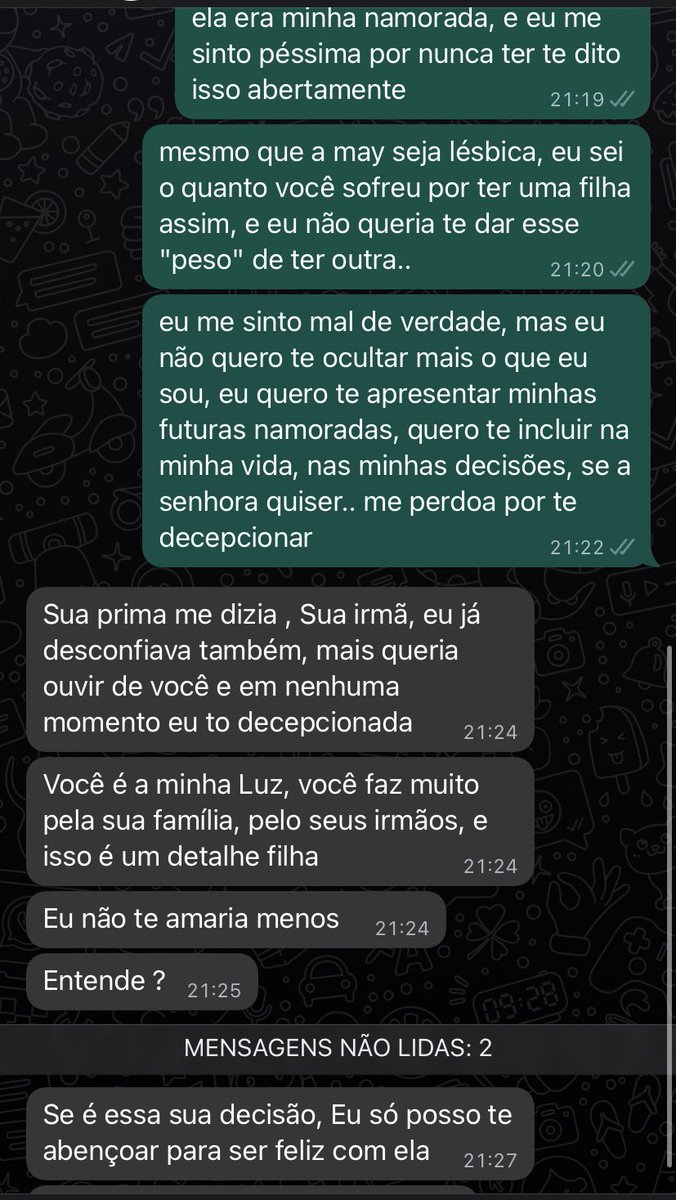 eu me assumi pra minha mãe e to chorando