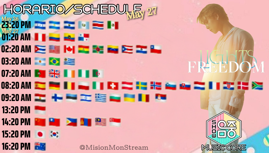 MisionMonStream's tweet photo. [ES] Estos son los horarios donde #JOOHONEY hará su stage en Music Core. ¡No te lo pierdas! 😍
 [EN] These are the schedules for joohoney’s stage on Music Core. Don't miss it! 💛

🐝https://t.co/2VsRdJ4Hhj
🐝https://t.co/u5recpTUN7

#주헌 #LIGHTS https://t.co/UWvCh34UEL