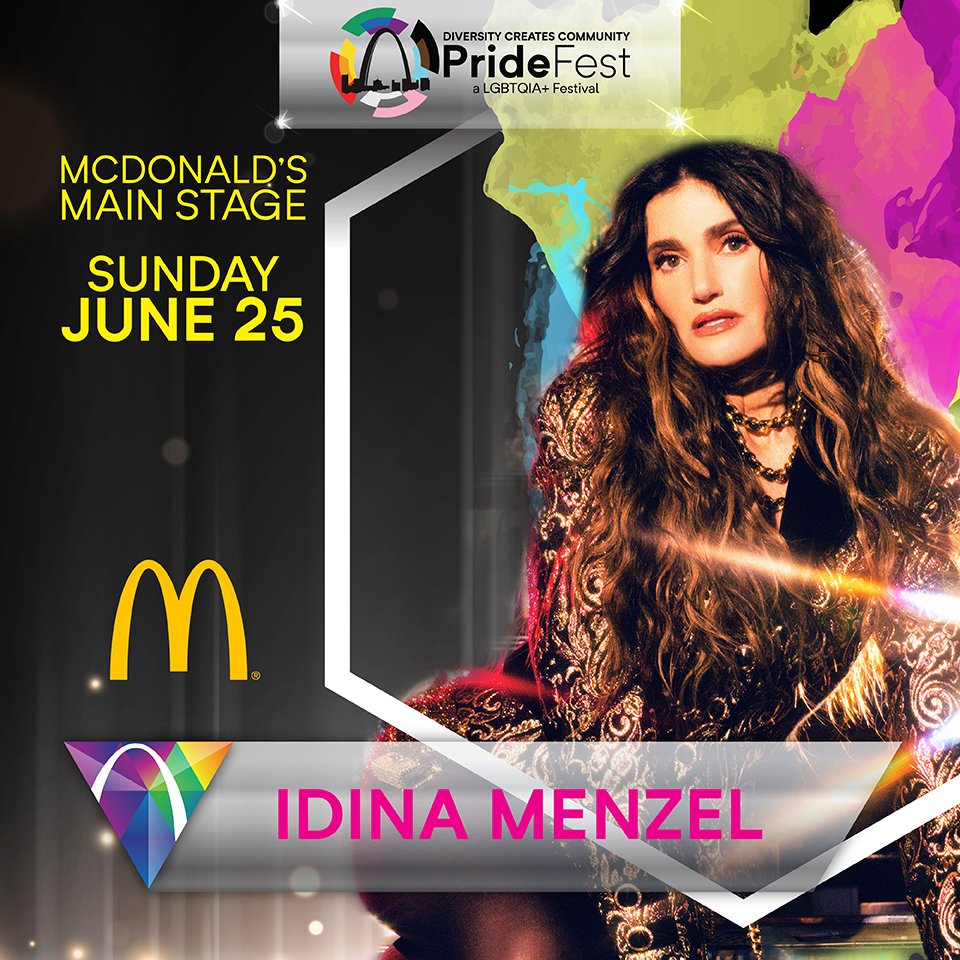 .@idinamenzel will perform @pridestl in St. Louis, MO on June 25! 🪩

More info: pridestl.org/entertainment