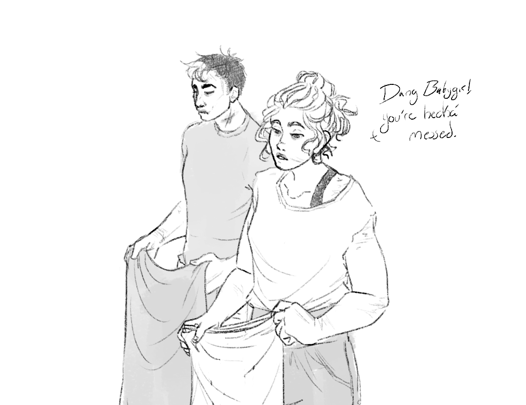 GraveCoal's tweet photo. Jay and Steph bonding while doing laundry or something 🤷‍♂️

#JasonTodd #StephanieBrown #DC https://t.co/zg0MXwuf2x