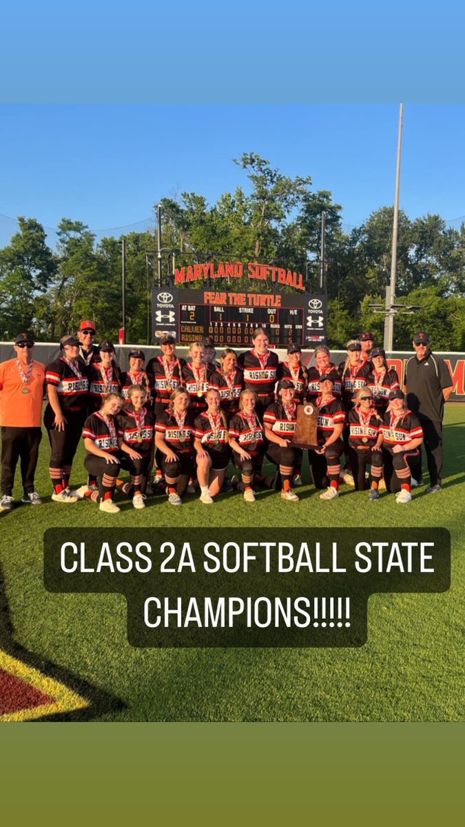 Let’s go Rising Sun Softball!!!! STATE CHAMPS! Way to represent ladies 🏆