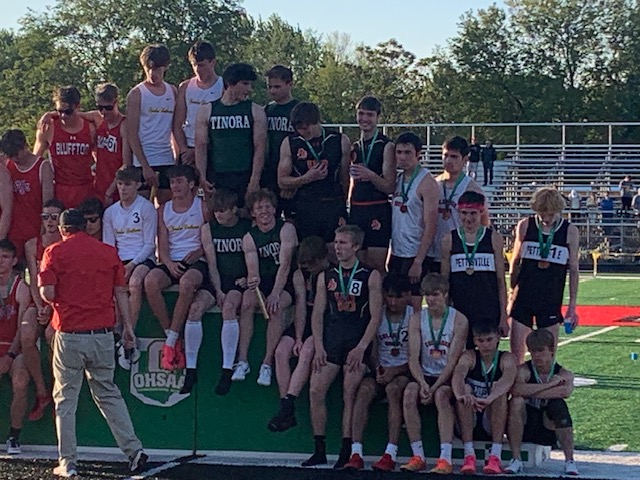 The 4 x 400 Boys Relay Team is going to STATE!!  Started in lane 8 and set a school record!! #LetsGoVB #HereWeComeCbus