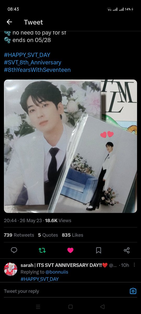 jsuhflirts's tweet photo. @bonnuiis #HAPPY_SVT_DAY
#SVT_8th_Anniversary 
#8thYearsWithSeventeen https://t.co/aRmhiI9f42