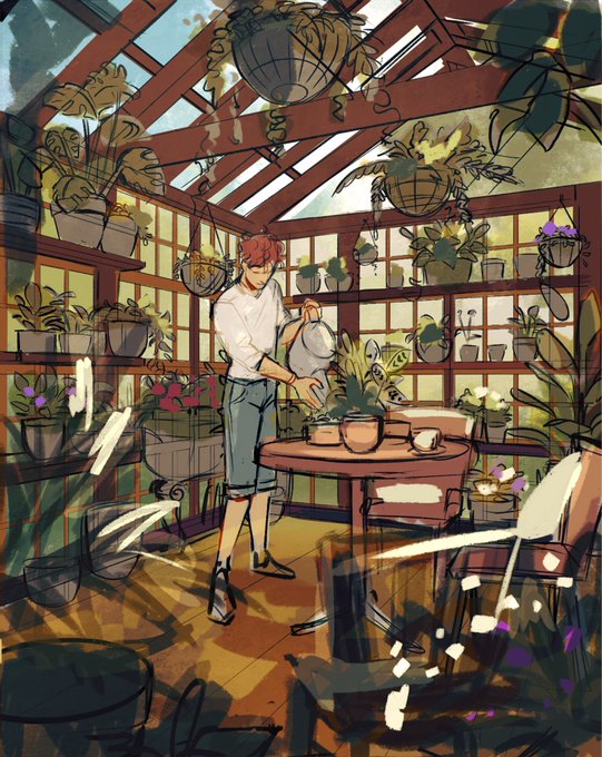 「male focus watering can」 illustration images(Latest)
