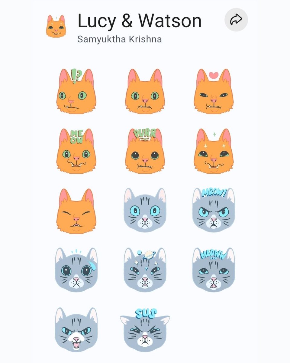 Forgot to share this earlier. I made a set of cat stickers for Signal originally. Happy with how they turned out. #freelance #illustration #makeprivacystick #Stickers