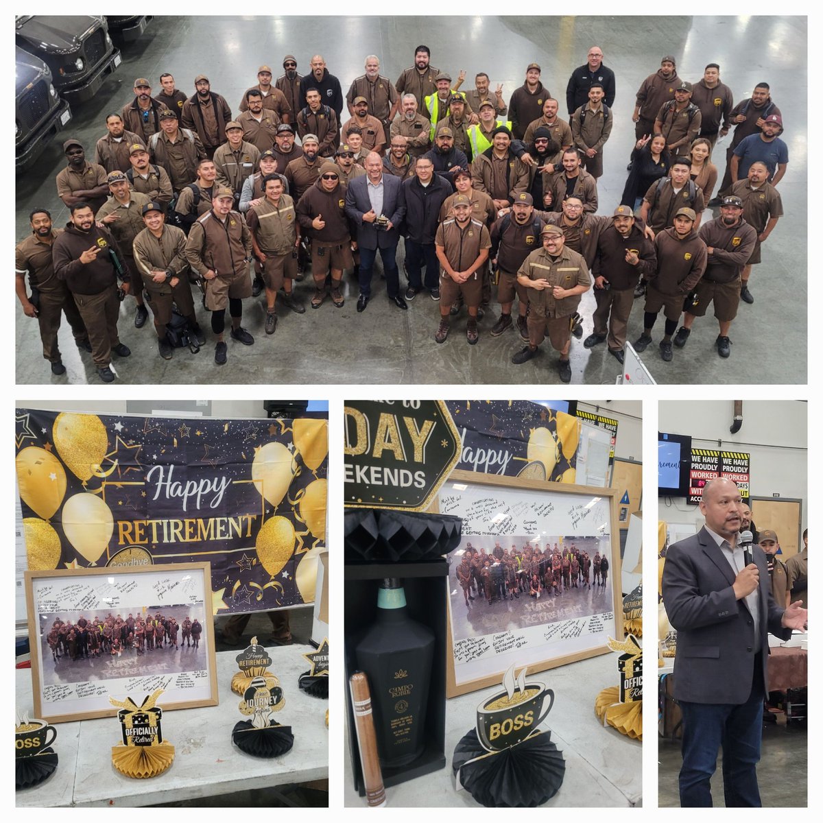 36 years later... Happy Retirement Richard Flamenco!! Finished his last 4 years of his UPS tour here at Manchester!! Thank you for ur leadership and enjoy ur permanent vacation 😁 <a href="/ChuckCHSP/">Chuck Plouff</a> <a href="/UPS/">UPS</a> <a href="/WestLACenter1/">West LA Center</a> #UPScompton #36years #retirement
