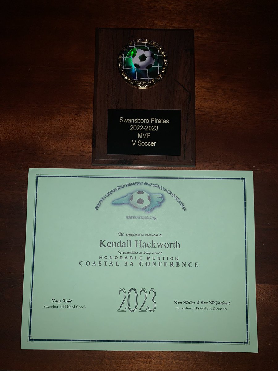 KBHackworth's tweet photo. Sophomore season done but feeling thankful and honored to have been selected as the MVP of our 2023 Varsity Soccer team and making a Conference Honorable Mention. Looking forward to building with my club and my Junior year!!  #OCSA #Premier https://t.co/CKEi2Beywj