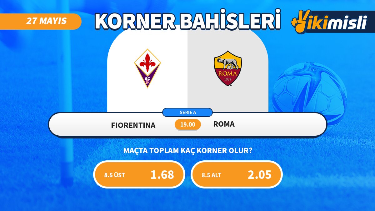 🎫 Şampiyonlar Ligi bileti arayan Roma'nın maçına bahis yap!

Fiorentina - Roma maçında toplam kaç korner 🚩 olur?

Korner bahisleri en iyi oranlar ve farklı baremler ile ikimisli'de! 🌟

ikimisli: mislilnk.com/guncel

#ikimisli #DenemeBonusu