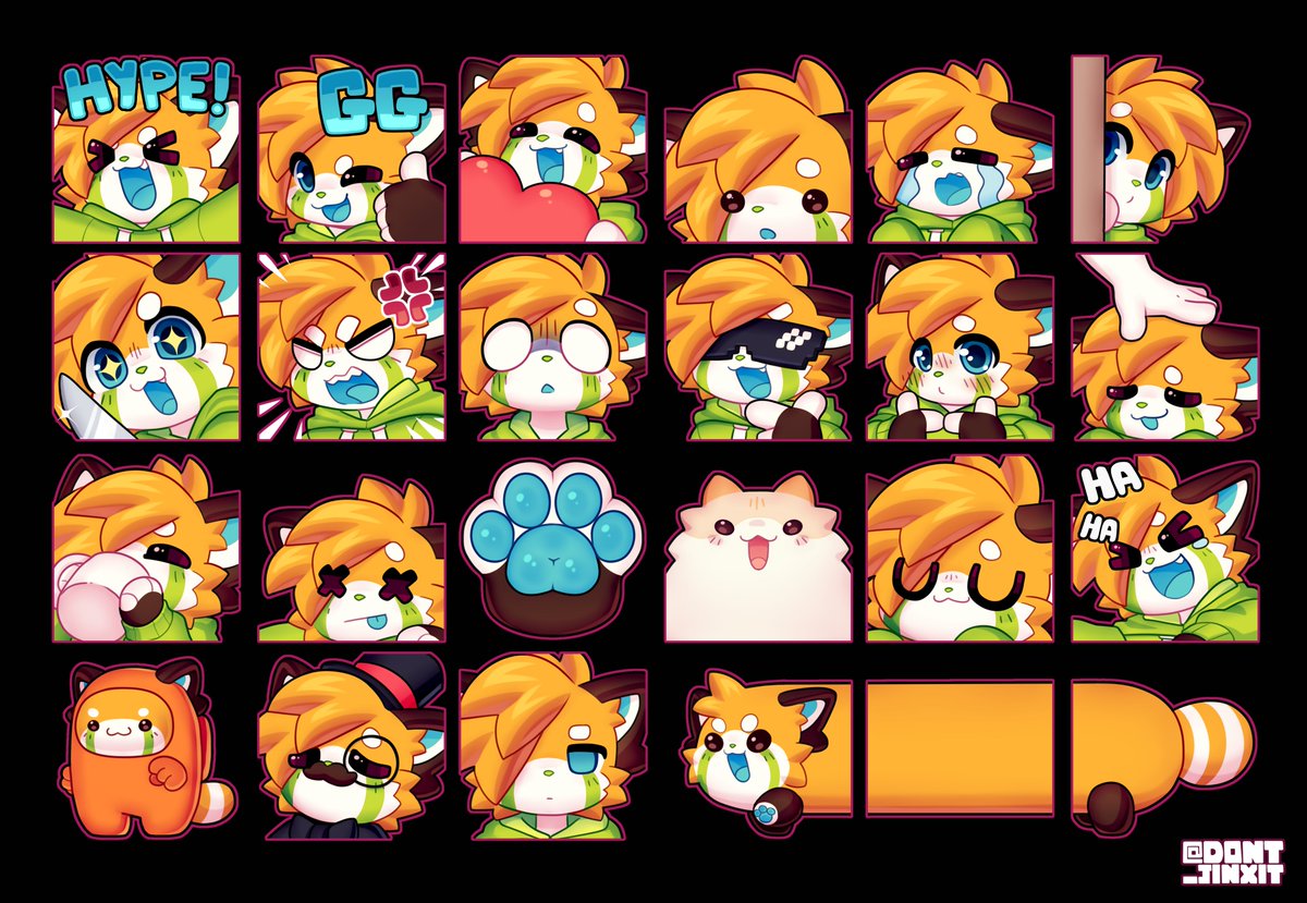 here's the collection of new Twitch emotes :3