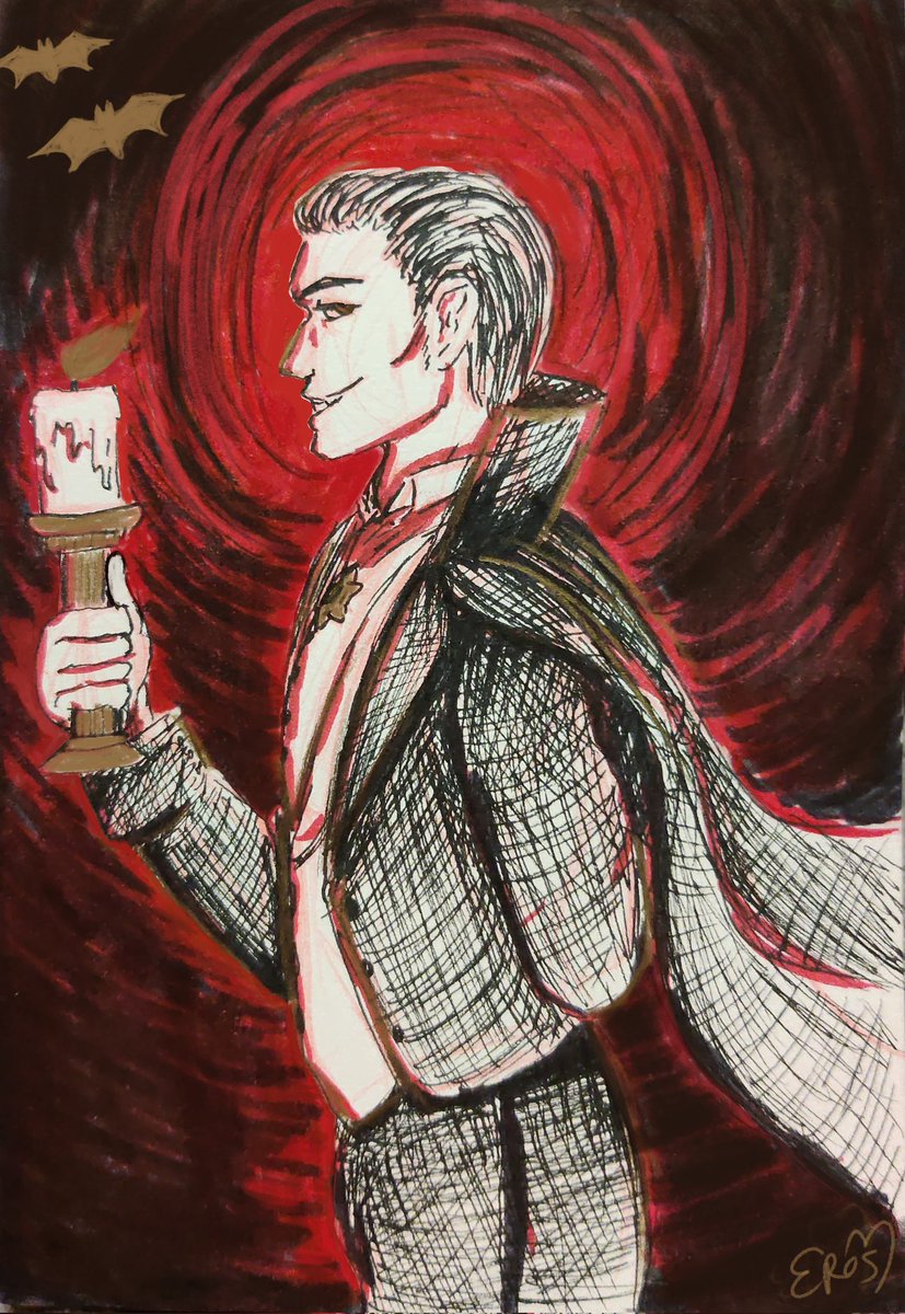 reposting this drac from last year for #WorldDraculaDay ! 💕🦇

#Dracula #DraculaDay #Vampire #horror #HorrorArt