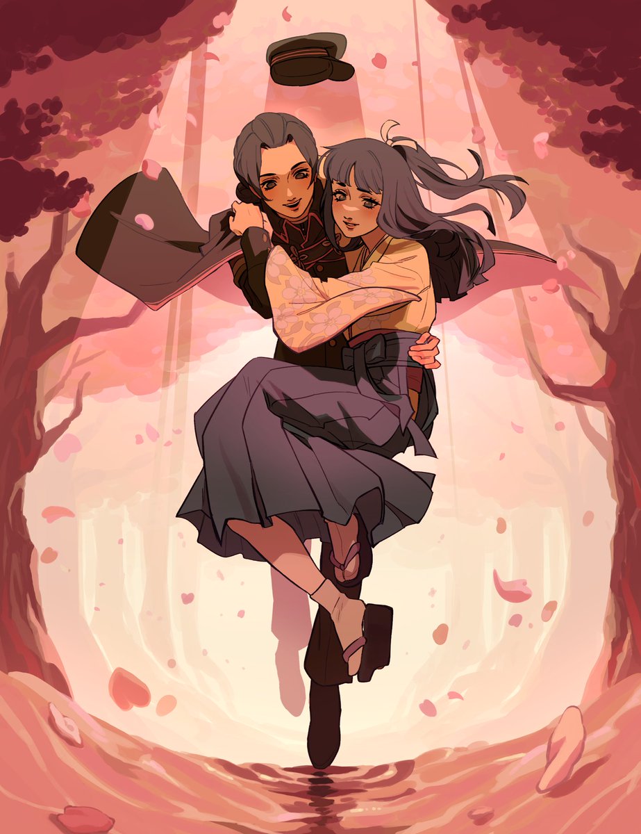 _vmpnki's tweet photo. my susarei entry for @blossoming_zine !! <3 #TheGreatAceAttorney #daigyakutensaiban #大逆転裁判 #AceAttorney https://t.co/nQRuHhtHkY