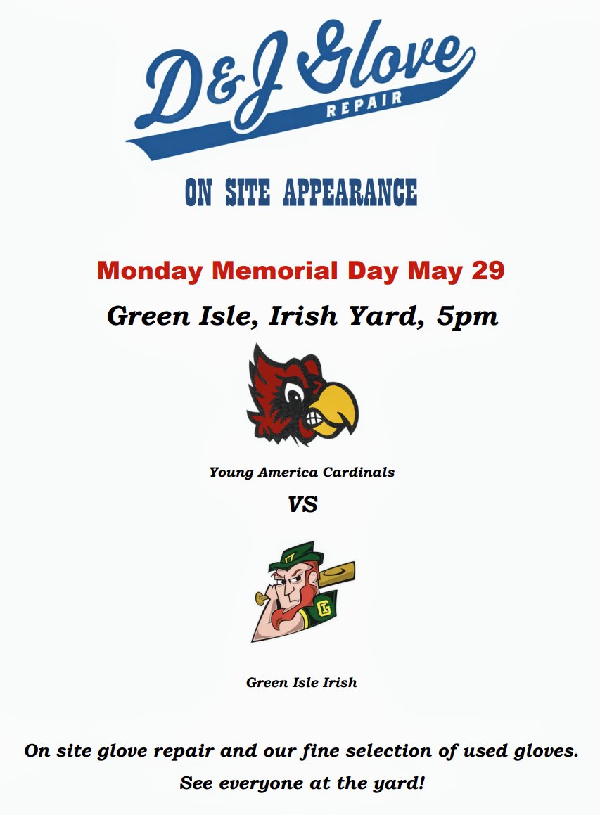 Looking forward to heading to Green Isle on Memorial Day. Great Minnesota weather forecasted all holiday weekend so it will be a great appearance.
@GI_Irish @yacardinals https://t.co/X3L1GquvF5