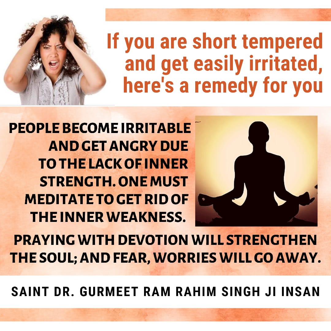InsanNeeru2's tweet photo. Saint Gurmeet Ram Rahim Ji explains that there is no need to tell a person to change his dressing style or way of living in order to attain inner peace. Meditation is the solution to all problems. Regular chanting increases positivity and brings pure thoughts. #BeatDepression https://t.co/3zFZrW3ZDk