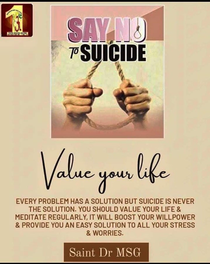 Today everyone is surrounded by stress and depression but it does not mean that suicide remains the only option. Saint Gurmeet Ram Rahim Ji explains that daily practice of meditation can control your thoughts and you will not get stressed easily. #BeatDepression