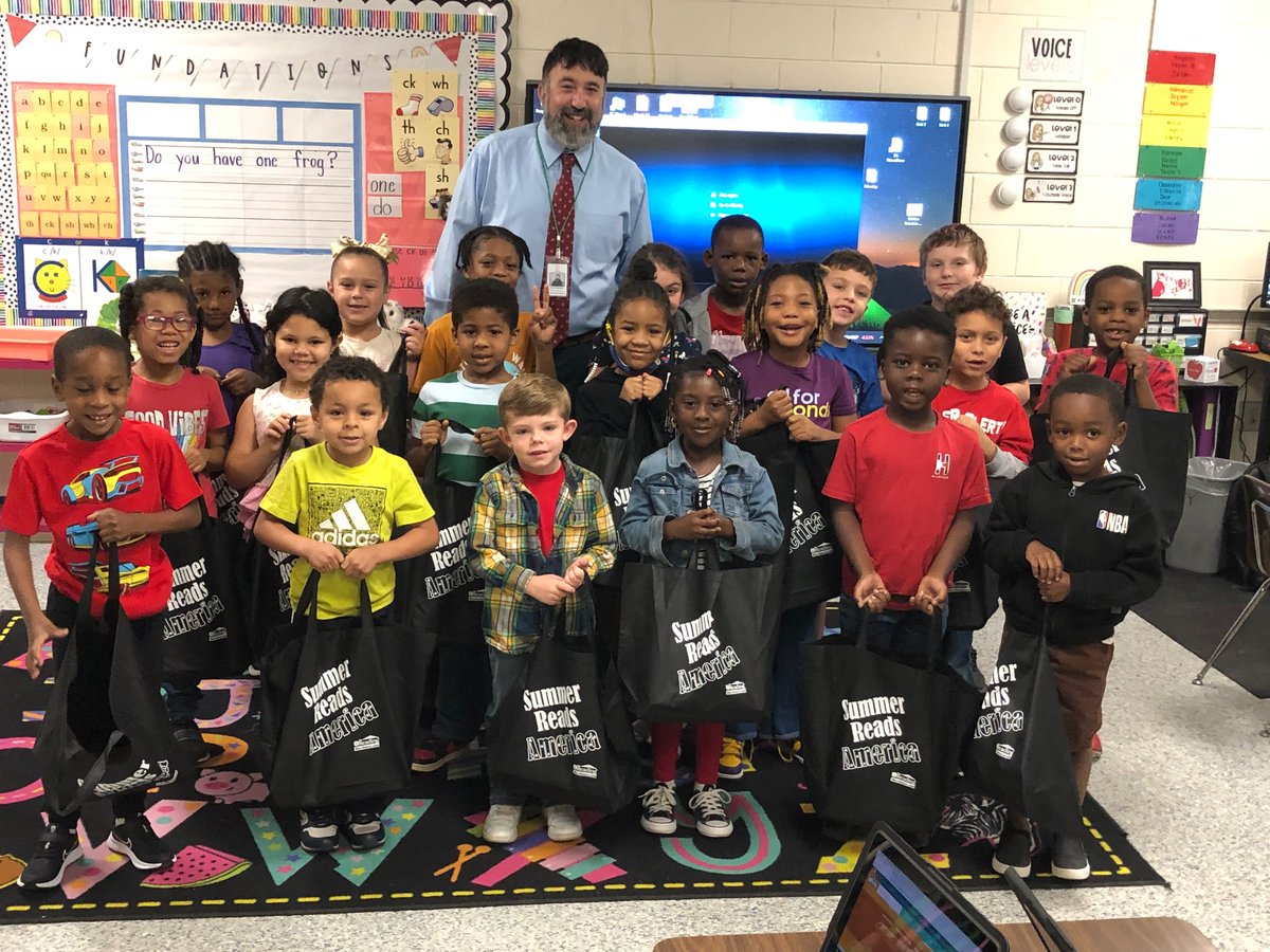 It’s time to Dive Into Summer Reading!! Today, each of our <a href="/EastAiken/">East Aiken</a> kiddos received a bag of 5 to 6 brand new books for summer reading!!! <a href="/KDBlankenship/">Kyle D. Blankenship</a> &amp; I delivered summer reading bags to Ms. Shaw’s class &amp; Mrs. Watford’s class! SO MUCH FUN!!! #KeepReadingEA
