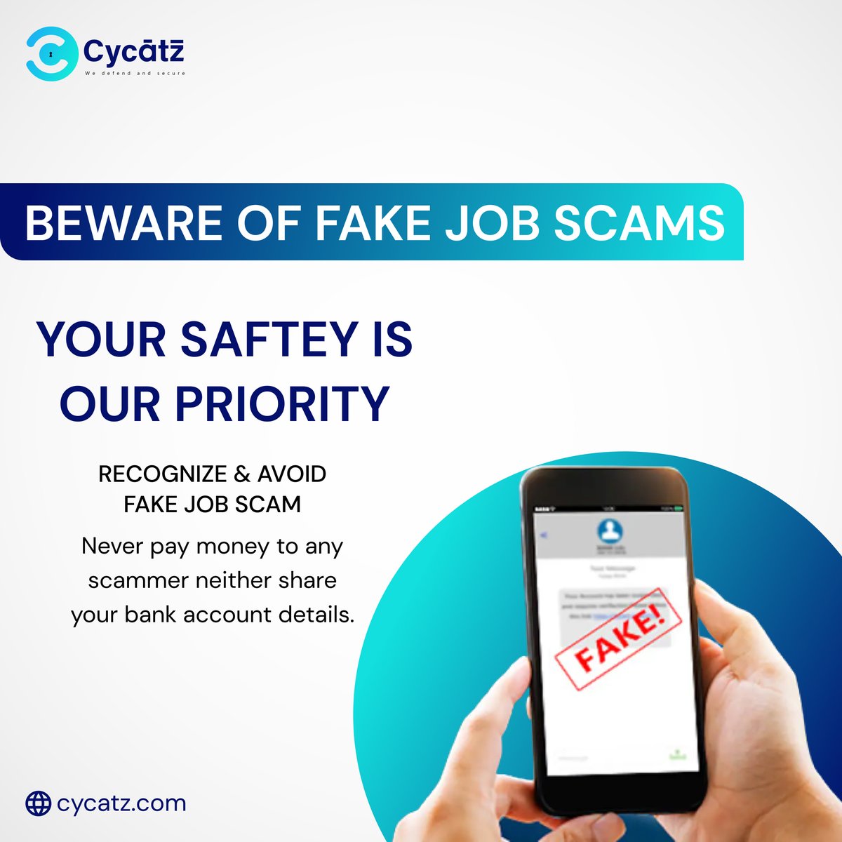 #CyCatz #cybersecurity Beware of Fake Job Scams

#darkwebmonitoring #SurfaceWebMonitoring #mobilesecurity #emailsecurity #vendorriskmanagement #BrandMonitoring #cyber #security