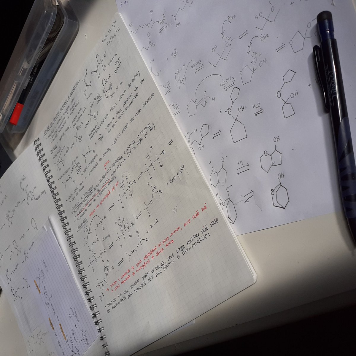 charoutine's tweet image. estudos de hoje! ☕

na parte da manhã fiz exercícios de química orgânica em casa, e de tarde fiquei na biblioteca estudando bioquímica #collegetwt #studytwt