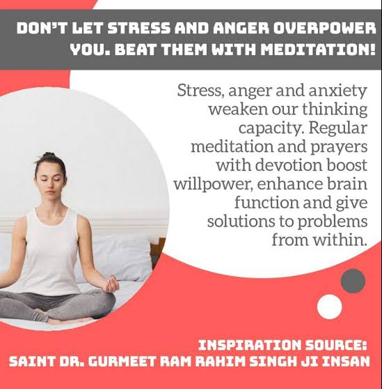 Regular meditation will empower you and make you free from worries,tensions & fear and u can easily #BeatDepression 
by following the guidance of Saint Gurmeet Ram Rahim Ji . It's the best mantra to enhance willpower that makes you stronger than ever to win every battle of life