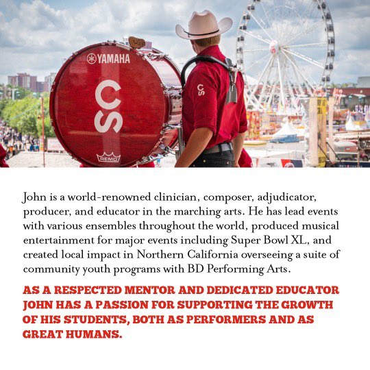 ShowbandCS's tweet photo. Introducing… 🥁📣🥁📣

John Meehan as the next Director of the Calgary Stampede Showband!

#CSShowband #CalgaryStampede #YYC #YYCArts #CommunitySpirit #DCI2023 #MarchingBand #BDWorld #DCI @DCI https://t.co/mZQffPJ0J6