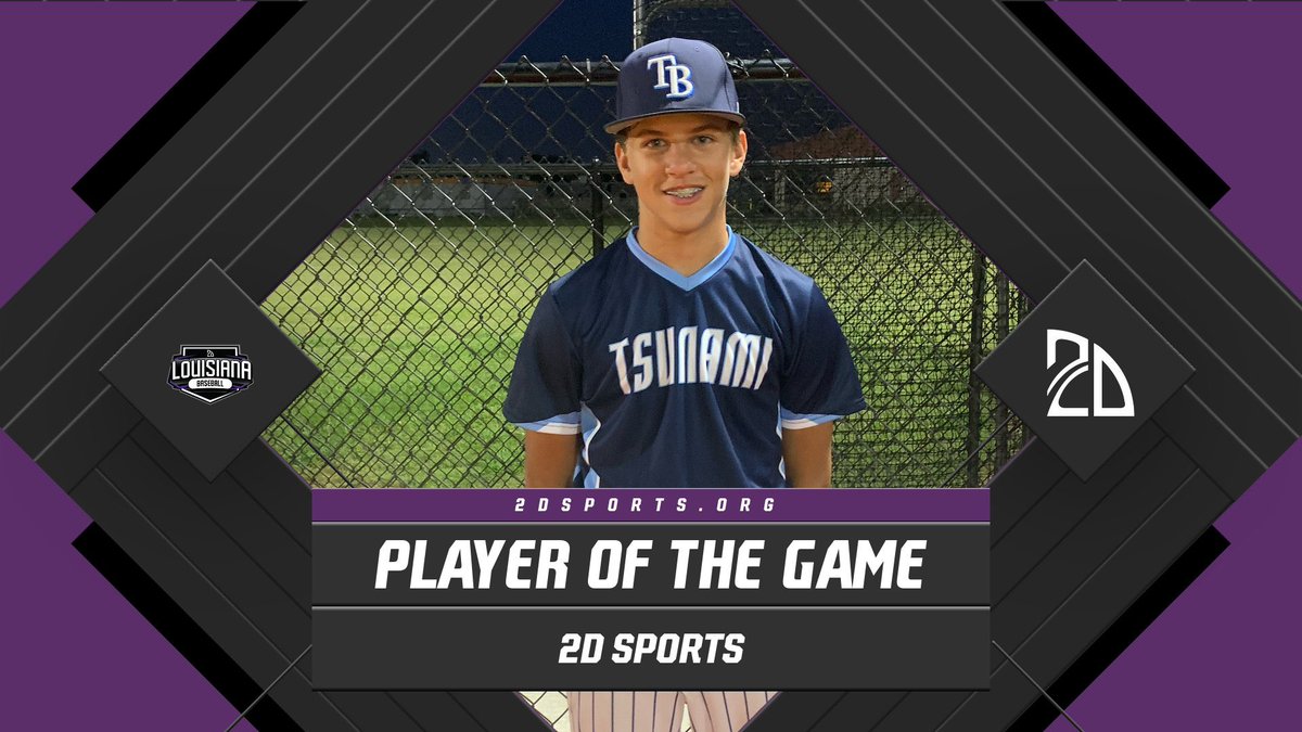 2D Sports Player of the Game (@2dsportspog) on Twitter photo ⭐️ PLAYER OF THE GAME ⭐️
Collin Duplesis: 4IP 0R 1H 5K
Summer Team: <a href="/Tsunami_BSB/">TsunamiBaseball</a>
<a href="/2DsportsLA/">2D Sports Louisiana</a>
#SouthLAOpener ⭐️ PLAYER OF THE GAME ⭐️
Collin Duplesis: 4IP 0R 1H 5K
Summer Team: <a href="/Tsunami_BSB/">TsunamiBaseball</a>
<a href="/2DsportsLA/">2D Sports Louisiana</a>
#SouthLAOpener